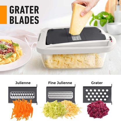 Mueller Pro-Series 10-in-1, 8 Blade Vegetable Chopper, Onion Mincer, Cutter, Dicer, Egg Slicer with Container, French Fry Cutter, Potato Slicer, Home Essentials & Kitchen Gadgets, Salad Chopper