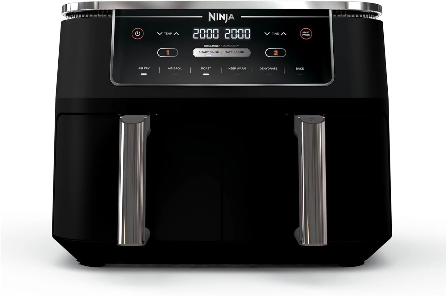 Ninja Air Fryer, Thermometer, Roast, Bake, Air Fry, Crisps, Broil, Reheats, Keep Warm, 10-in-1, Fries, Frozen Food, Veggies, and Meat, Quick Meals, Healthy Meals, Less Oil, 10 QT, Grey, DZ550