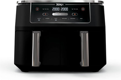 Ninja Air Fryer, Thermometer, Roast, Bake, Air Fry, Crisps, Broil, Reheats, Keep Warm, 10-in-1, Fries, Frozen Food, Veggies, and Meat, Quick Meals, Healthy Meals, Less Oil, 10 QT, Grey, DZ550