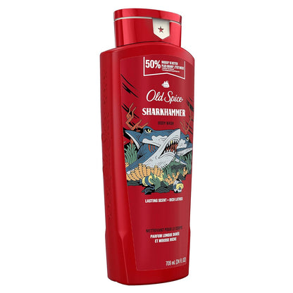 Old Spice Body Wash for Men, 24/7 Shower Fresh with Lasting Scent, Red Collection, Swagger with Cedarwood Scent, 24 fl oz (Pack of 2)