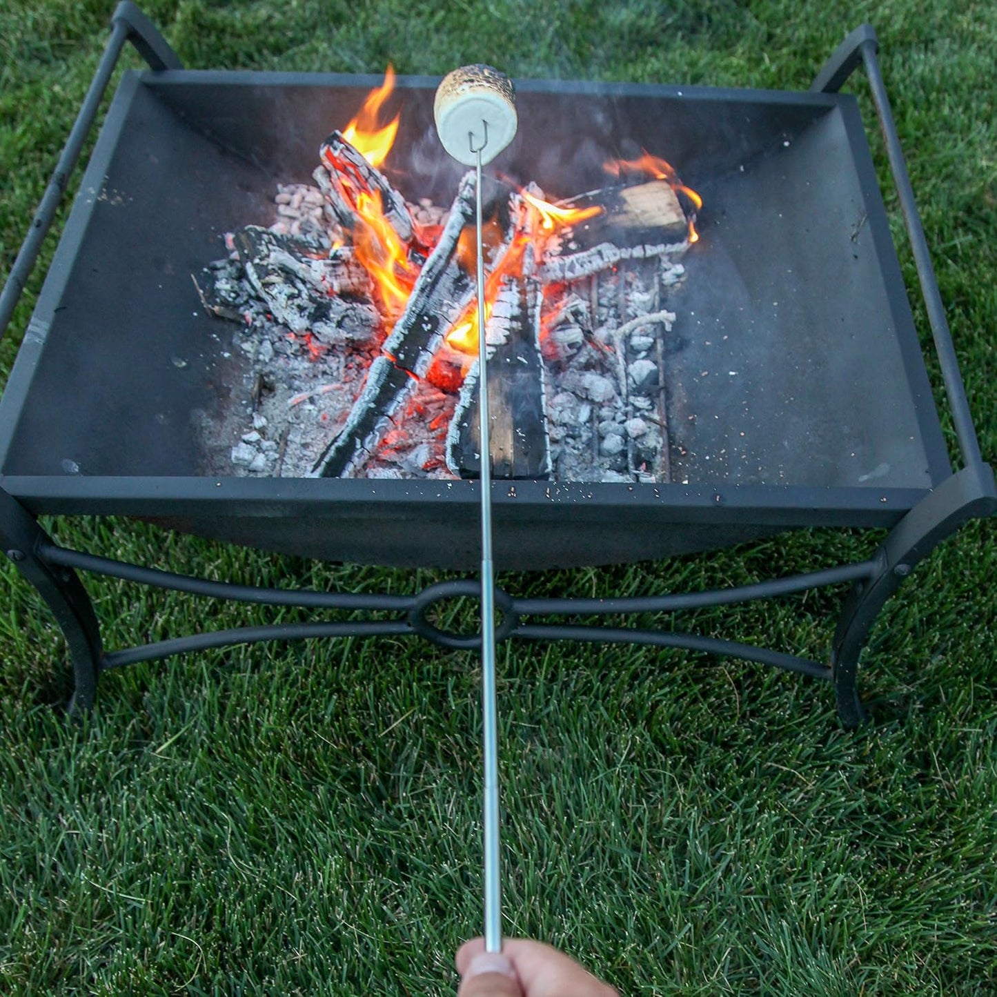 MalloMe Smores Sticks for Fire Pit Long - Marshmallow Roasting Sticks Smores Kit - Smore Skewers Hot Dog Fork Campfire Cooking Equipment, Camping Essentials S'mores Gear Outdoor Accessories 32" 5 Pack