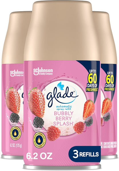 Glade Automatic Spray Air Freshener Refill, Scented Air Freshener for Home and Bathroom, Clean Linen, 6.2 Oz, 3 Count