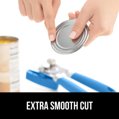 The Original Gorilla Grip Heavy Duty Stainless Steel Smooth Edge Manual Can Opener and Bottle Openers, Soft Handle, Rust Proof Oversized Handheld Easy Turn Knob, Multifunctional Kitchen Tool, Black
