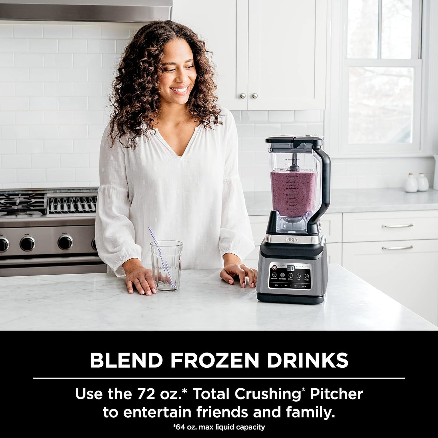 Ninja BN701 Professional Plus Blender, 1400 Peak Watts, 3 Functions for Smoothies, Frozen Drinks & Ice Cream with Auto IQ, 72-oz.* Total Crushing Pitcher & Lid, Dark Grey