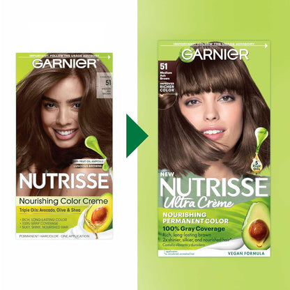 Garnier Hair Color Nutrisse Nourishing Creme, 40 Dark Brown (Dark Chocolate) Permanent Hair Dye, 1 Count (Packaging May Vary)