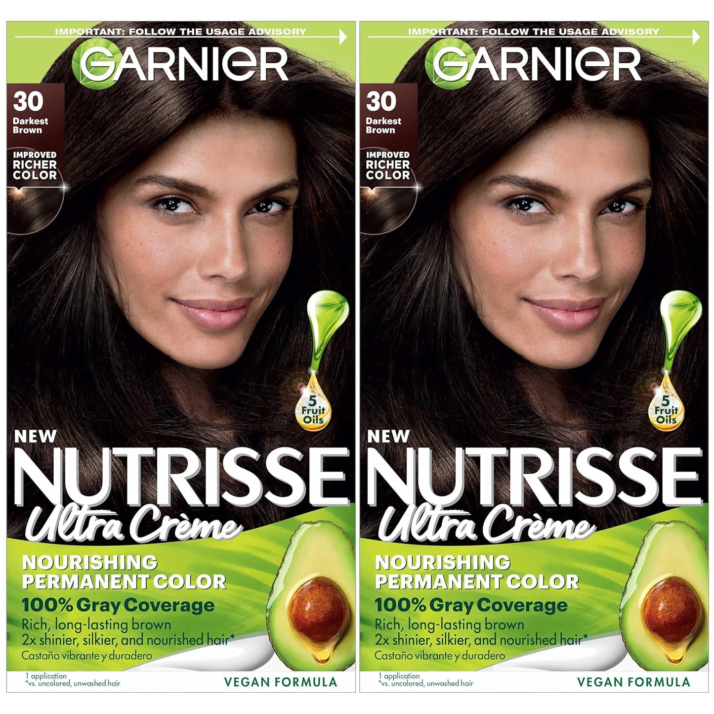 Garnier Hair Color Nutrisse Nourishing Creme, 40 Dark Brown (Dark Chocolate) Permanent Hair Dye, 1 Count (Packaging May Vary)