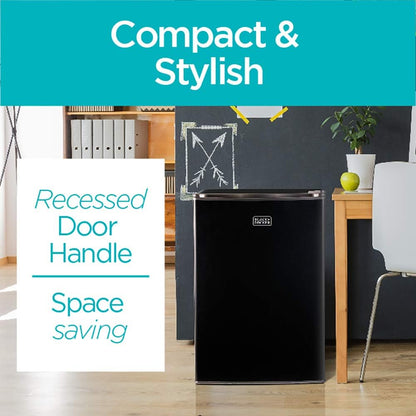 BLACK+DECKER BCRK17B Compact Refrigerator Energy Star Single Door Mini Fridge with Freezer, 1.7 Cubic Feet, Black