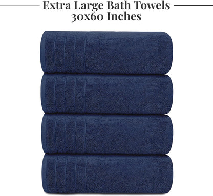 Tens Towels Extra Large Bath Towels 30 x 60 Inches, 100% Cotton, Larger & Lighter, Quicker to Dry, Lighter Weight, Super Soft and Absorbent, Perfect Bathroom Towels