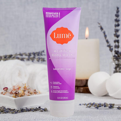Lume Acidified Body Wash - 24 Hour Odor Control - Removes Odor Better than Soap - Moisturizing Formula - Formulated Without SLS or Parabens - OB/GYN Developed - 8.5 ounce (Peony Rose)