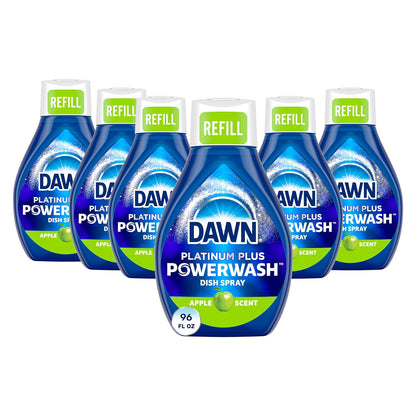 Dawn Platinum Powerwash Dish Spray, Dish Soap, Fresh Scent Bundle, 1 Spray (16oz) + 3 Refills (16oz each)
