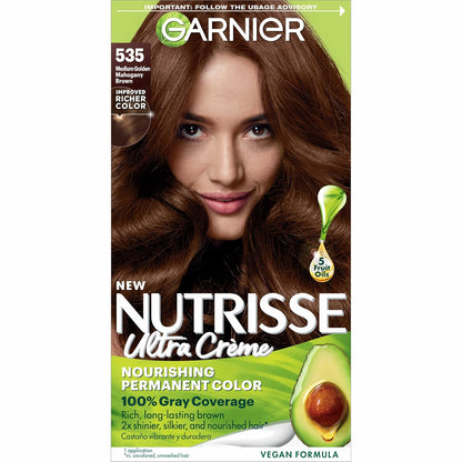 Garnier Hair Color Nutrisse Nourishing Creme, 40 Dark Brown (Dark Chocolate) Permanent Hair Dye, 1 Count (Packaging May Vary)