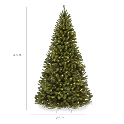 Pre-Lit Artificial Spruce Christmas Tree w/ Foldable Metal Base