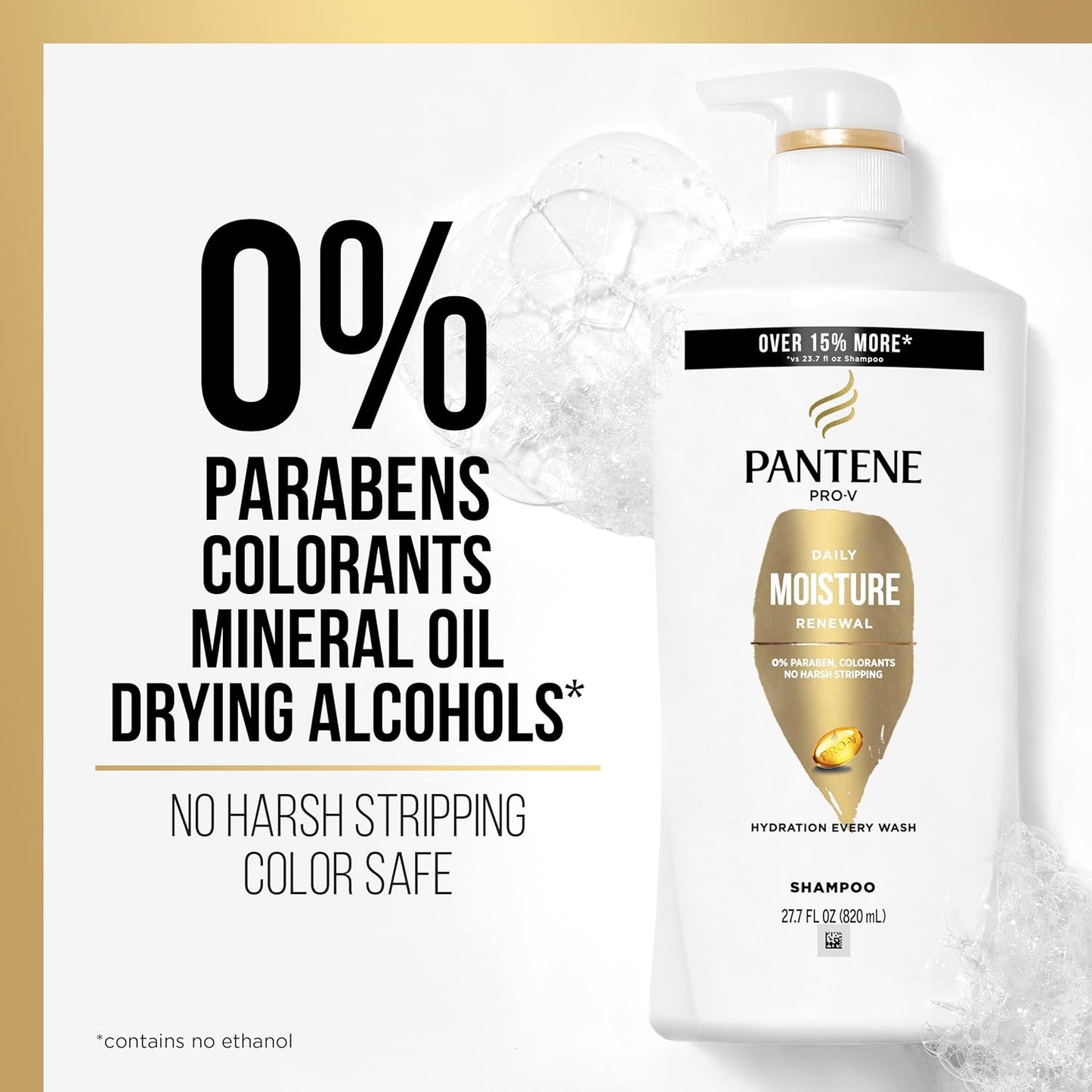 Pantene Shampoo & Conditioner Set, Daily Moisture Renewal Hair Treatment with Pro-V Nutrients for Dry, Color-Treated Hair, Long-Lasting Hydration & Nourishment, 27.7 Fl Oz Each, 2-Pack