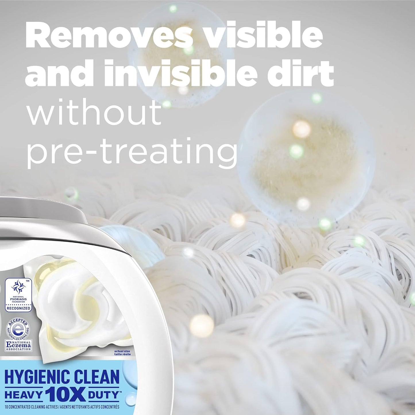 Tide Hygienic Clean Heavy 10x Duty Power PODS Laundry Detergent Pacs For Visible and Invisible Dirt, Spring Meadow Scent, 45 Count