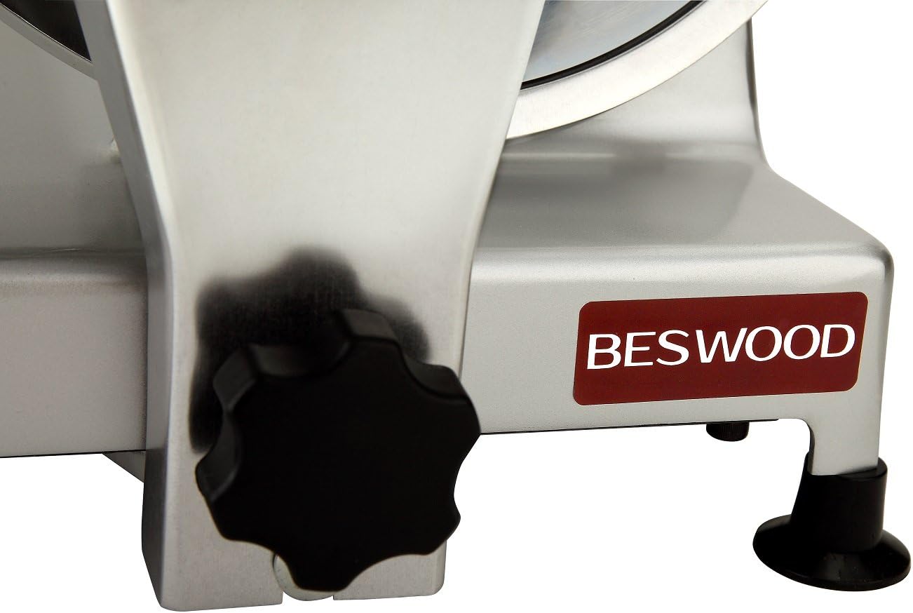 10" Premium Chromium-plated Steel Blade Electric Deli Meat Cheese Food Slicer Commercial and for Home use 240W BESWOOD250