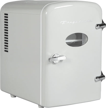 Frigidaire Retro Mini Fridge Cooler, 4L Capacity Chills 6 12oz Cans, 100% Freon-Free & Eco Friendly, Portable Fridge for Car, Office, Bedroom, Dorm Room, or Cabin - 9.84"D x 7.09"W x 10.35"H (Pink)