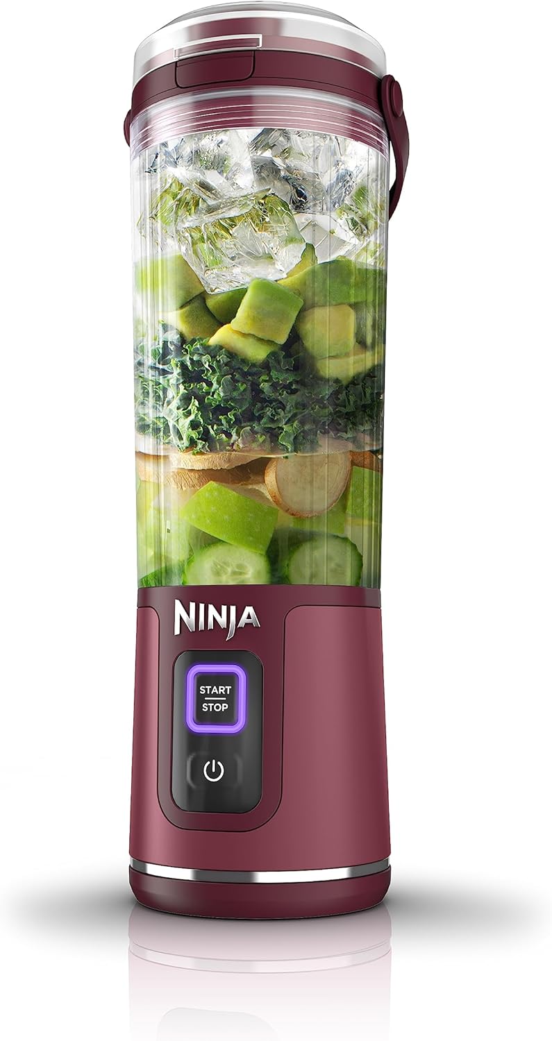Ninja BC151BK Blast Portable Blender, Cordless, 18oz. Vessel, Personal Blender-for Shakes & Smoothies, BPA Free, Leakproof-Lid & Sip Spout, USB-C Rechargeable, Dishwasher Safe Parts, Black