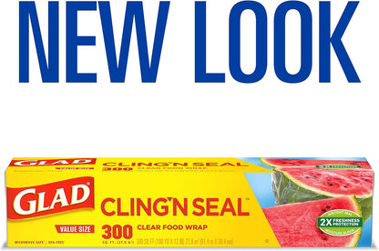 Glad® Press'n Seal® Plastic Food Wrap - 100 Square Foot Roll - 3 Pack (Package May Vary)
