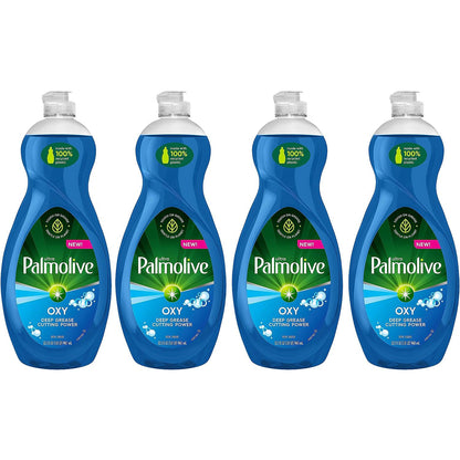Palmolive Ultra Dishwashing Liquid Dish Soap, Oxy Power Degreaser - 32.5 Fl Oz (Pack of 4)