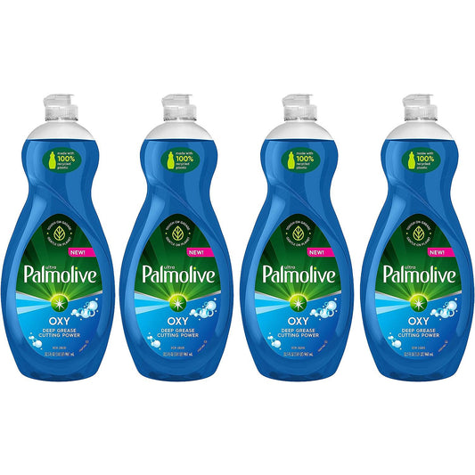 Palmolive Ultra Dishwashing Liquid Dish Soap, Oxy Power Degreaser - 32.5 Fl Oz (Pack of 4)
