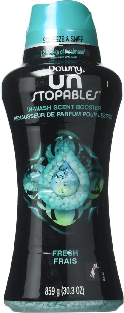 Downy Unstopables In Wash Scent Booster Beads, Fresh Scent, 24 oz, Downy Scent Booster Beads, Unstoppable Laundry Beads, Odor Protection