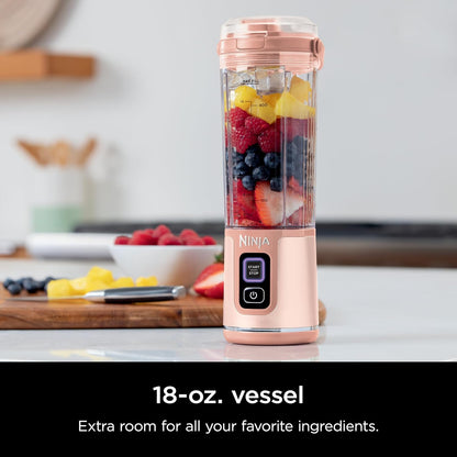 Ninja BC151BK Blast Portable Blender, Cordless, 18oz. Vessel, Personal Blender-for Shakes & Smoothies, BPA Free, Leakproof-Lid & Sip Spout, USB-C Rechargeable, Dishwasher Safe Parts, Black