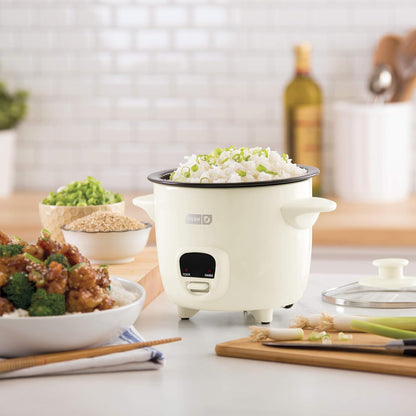 DASH Mini Rice Cooker Steamer with Removable Nonstick Pot, Keep Warm Function & Recipe Guide, .5 Quart, for Soups, Stews, Grains & Oatmeal - Aqua