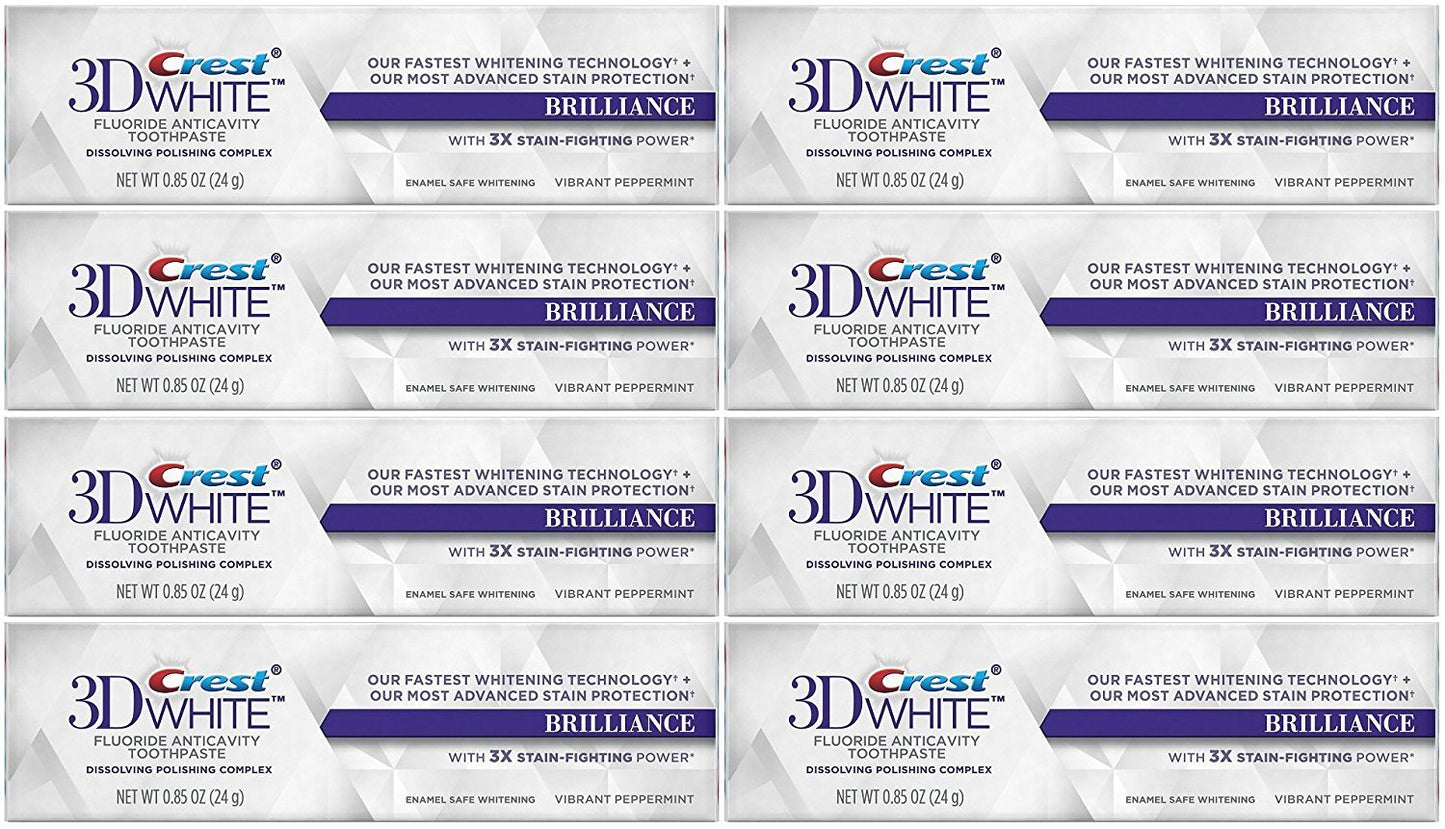 Crest 3D White Advanced Luminous Mint Teeth Whitening Toothpaste, 3.7 oz Pack of 4 - Helps Remove Surface Stains, Whitens Teeth, Strengthens Tooth Enamel, Protects Against Cavities