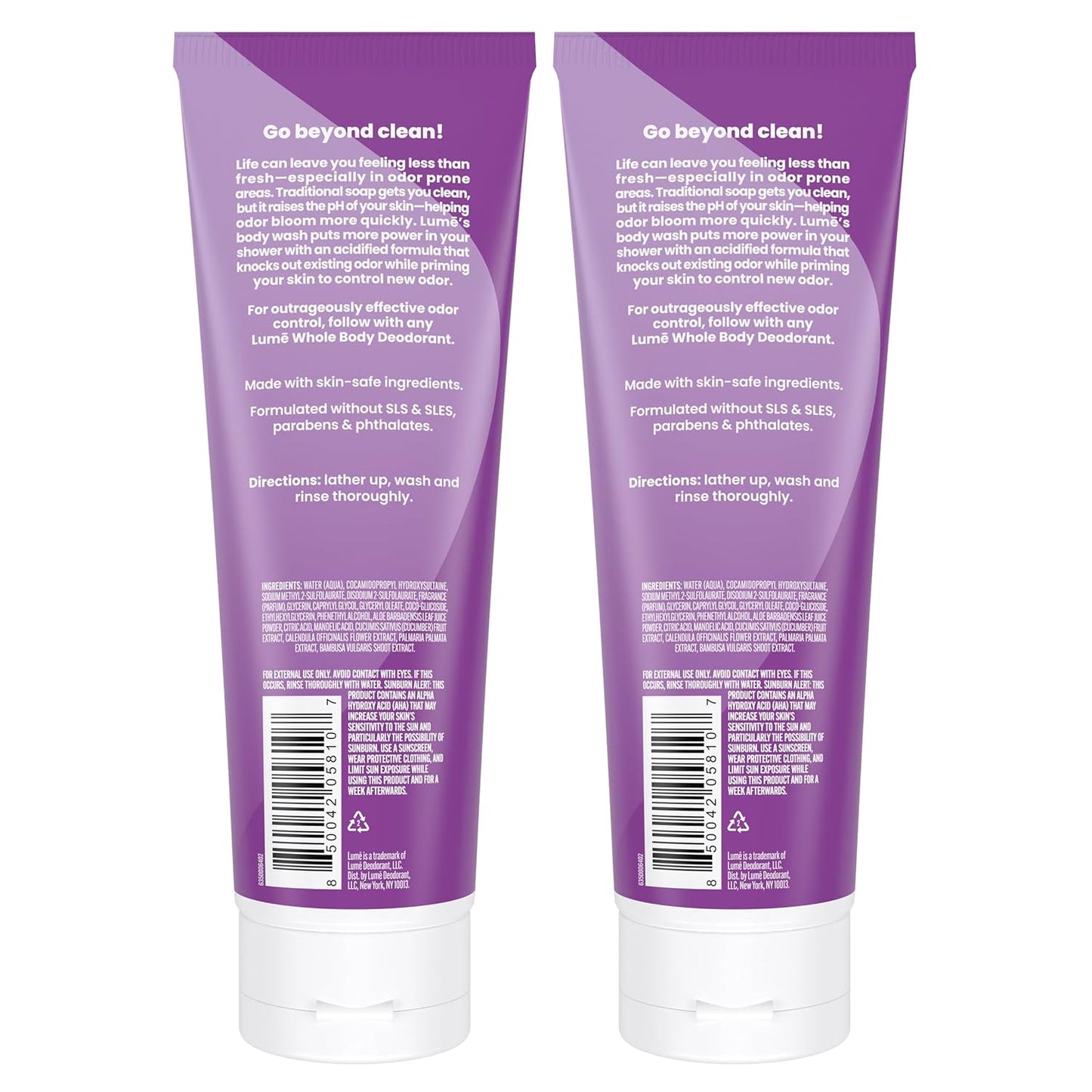 Lume Acidified Body Wash - 24 Hour Odor Control - Removes Odor Better than Soap - Moisturizing Formula - Formulated Without SLS or Parabens - OB/GYN Developed - 8.5 ounce (Peony Rose)