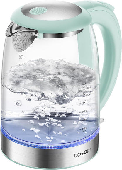 COSORI Electric Kettle, No Plastic Contact with Water, 1.7L/1500W, Stainless Steel Inner Lid & Filter, Tea Kettle For Coffee & Tea, Hot Water Kettle Teapot Boiler & Heater, Automatic Shut Off, Black