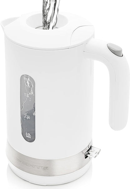 OVENTE Electric Kettle, Hot Water, Heater 1.7 Liter - BPA Free Fast Boiling Cordless Water Warmer - Auto Shut Off Instant Water Boiler for Coffee & Tea Pot - White KP72W