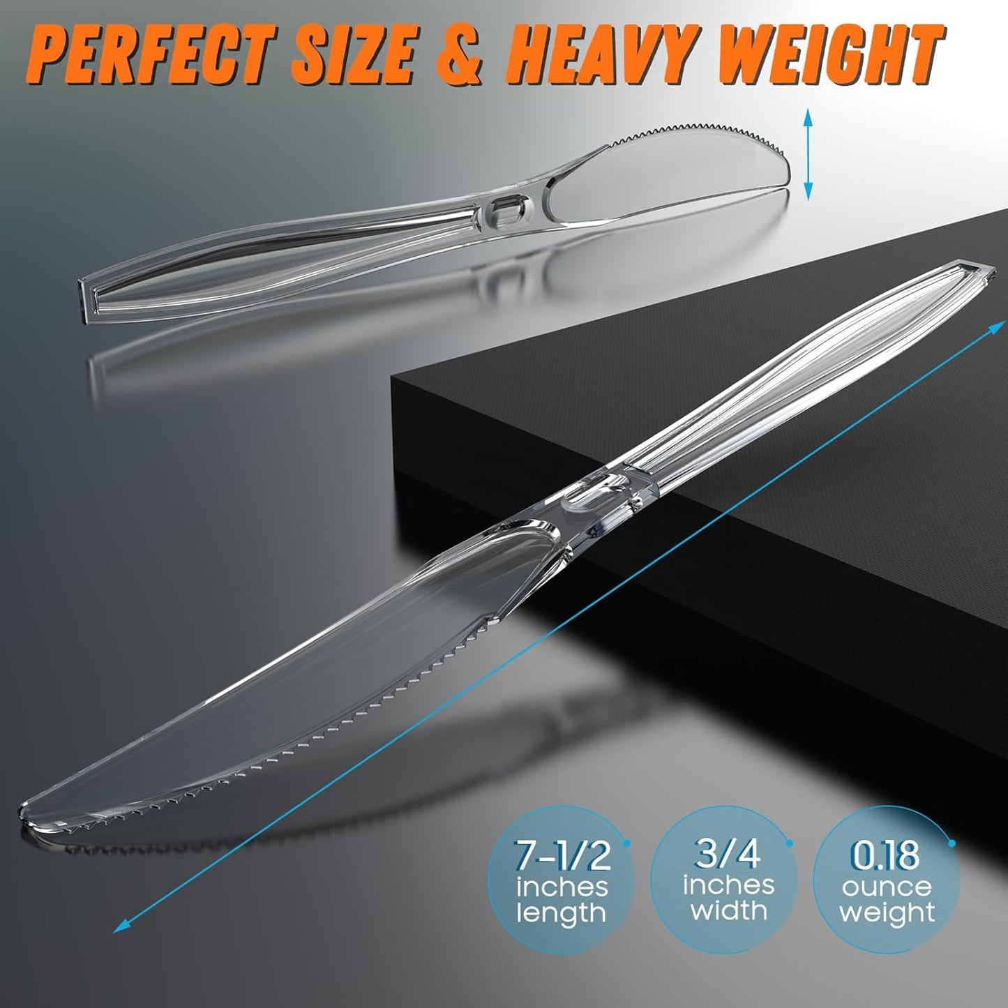 360 Count Plastic Silver Ware Heavy Duty, 120 Forks, 120 Spoons, 120 Knives, Heat Resistant & BPA Free Disposable SilverWare, Disposable Cutlery set, Premium Clear Utencils for Party Supply