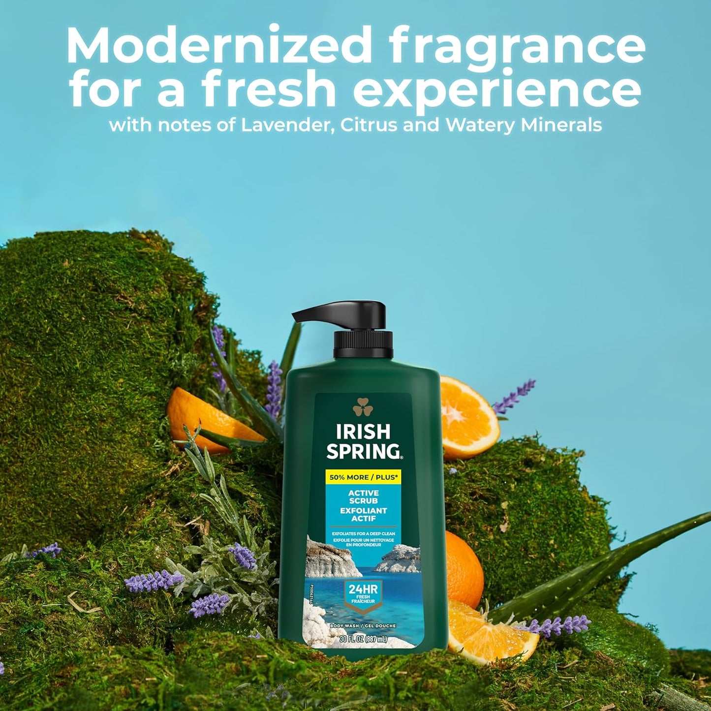 Irish Spring Mens Body Wash, Moisture Blast Body Wash for Men, Feel Fresh All Day, 30 Oz Pump Bottle