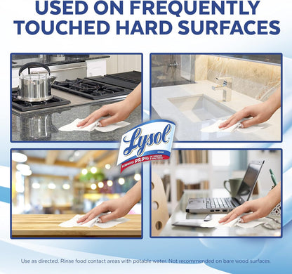 Lysol Disinfectant Wipes Bundle, Multi-Surface Antibacterial Cleaning Wipes, For Disinfecting & Cleaning, contains x2 Lemon & Lim Blossom (80ct) x1 Crisp Linen (80 Ct) & x1 Mango & Hibiscus (80 Ct)