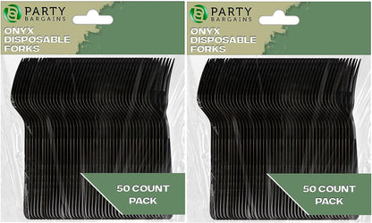 Party Bargains Disposable Cutlery set, SAPPHIRE Design, Clear Color, 360 Pieces: 180 Forks, 120 Spoons, 60 Knives
