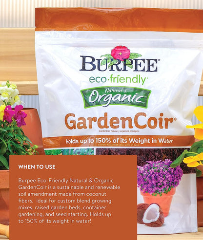 Natural & Organic Garden Coir, 8 quart, (1 Pack)
