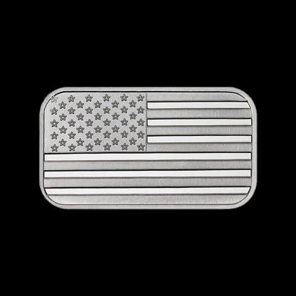 1 Ounce (1 oz) Silvertowne Mint .999 Silver American Flag Bar