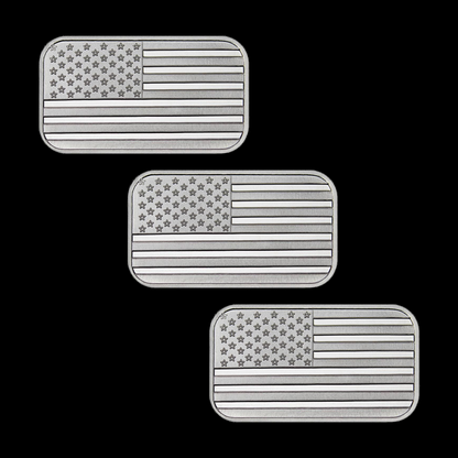 1 Ounce (1 oz) Silvertowne Mint .999 Silver American Flag Bar