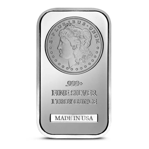 Last Day 60% OFF🔥  【 LOT OF 10 】1 oz SilverTowne Morgan Silver Bar – Iconic Lady Liberty Design in .999 Fine Silver