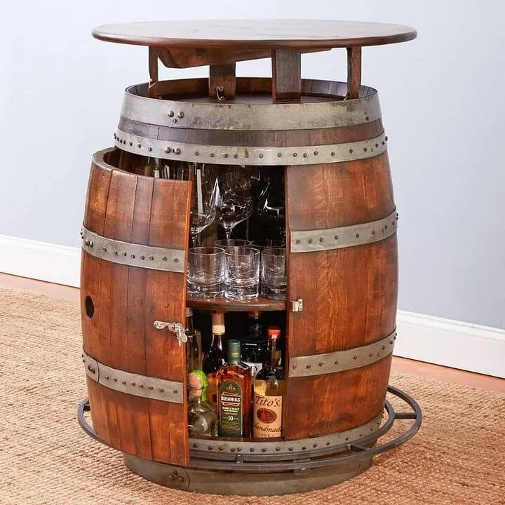 Oak Wine Barrel Table(1 TABLE + 2 CHAIRS)