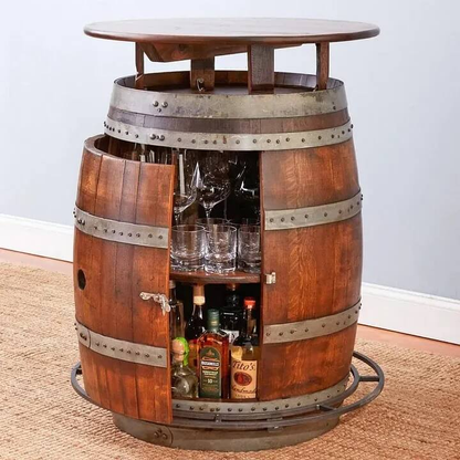 Oak Wine Barrel Table(1 TABLE + 2 CHAIRS)