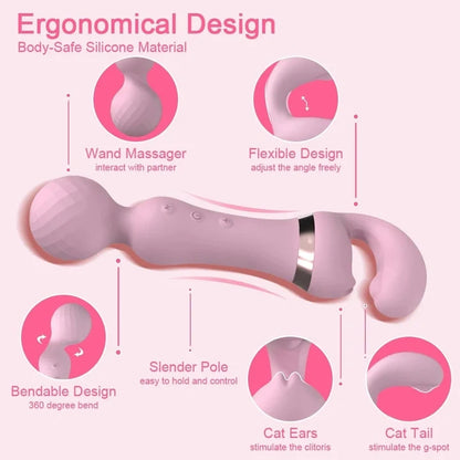 HOT 2 IN 1 AV VIBRATOR FEMALE MAGIC WAND CLITORIS STIMULATOR