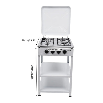 💥Clearance Sale 4 Burner Gas Stove 🔥 Portable Outdoor Cooktop 🍳 NG/LPG Ready 🏕️obs Manual Ignition for RV Travel Emergency Preparedness Family Use