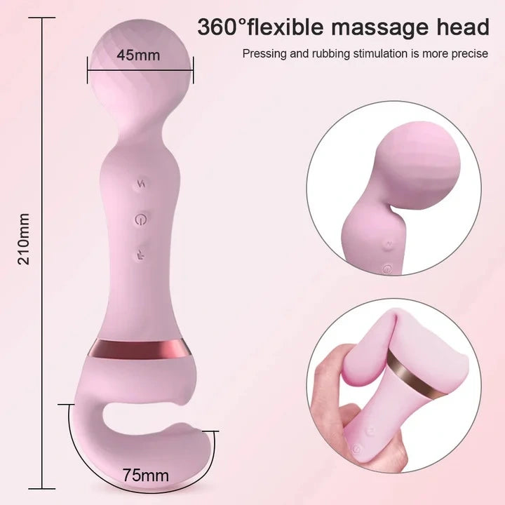 HOT 2 IN 1 AV VIBRATOR FEMALE MAGIC WAND CLITORIS STIMULATOR
